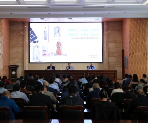 尊龙凯时丝绸召开2023年第三季度经济形势剖析会